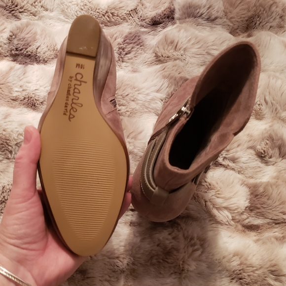 Suede Wedge Booties - Picture 3 of 3